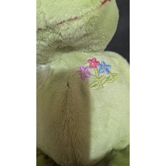 KellyToy Stuffed Frog Plush Toy With Embroidered Flowers - Picture 4 of 8